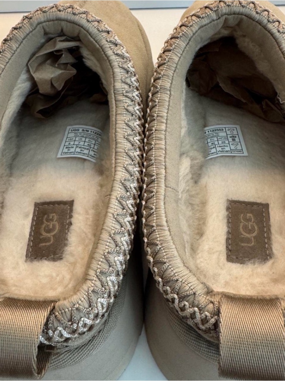 UGG Women's Sand Suede Slip-On Mule with Shearling Trim - Picture 3 of 6